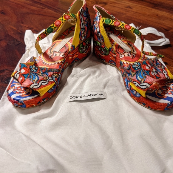 Dolce & Gabbana Majolica wedge sandals - Picture 3 of 6